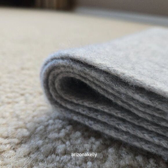 NWOT Cashmere Knit Light Grey Classic Scarf With Ribbed Ends - Picture 9 of 12